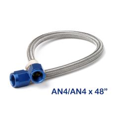 NOS Stainless Steel Braided Hose -4AN 4-Foot Blue 