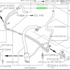 Genuine Nissan Power Steering Return Hose For Silvia S15 SR20DE SR20DET 49725-85F01